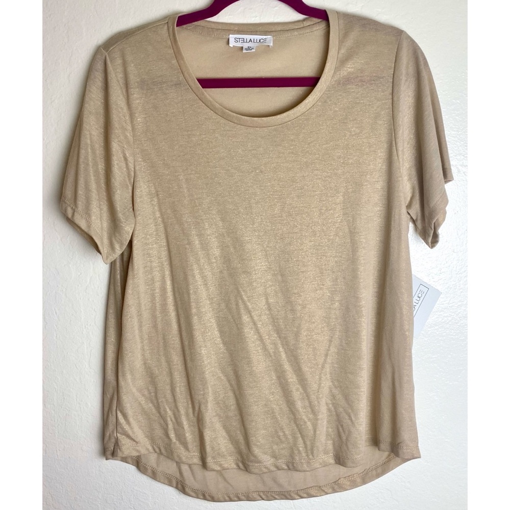 Stella Luce Metallic Gold Short Sleeve Shirt